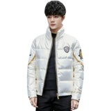 电商B247冬季新款欧洲风帅气烫钻亮面抗寒保暖羽绒服潮9331-P190，男装羽绒服，电商B247