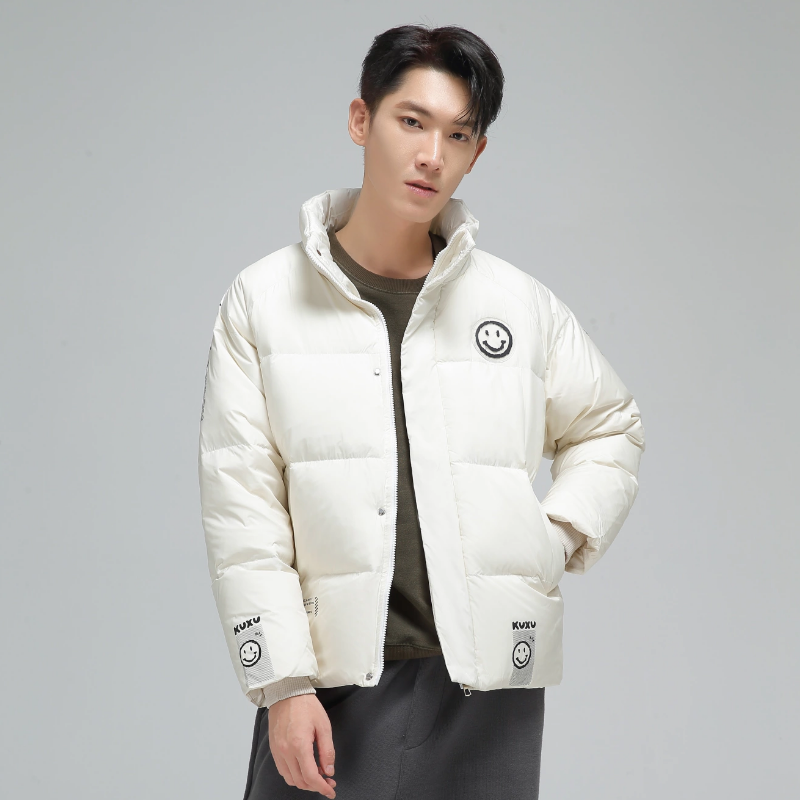 冬季保暖标白鸭绒连帽外套羽绒服情侣款 笑脸款B247-239-p125图片