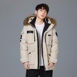 冬季保暖标白鸭绒连帽外套羽绒服情侣款潮B247-055-p140图片