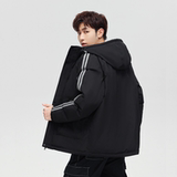冬季防风保暖标白鸭绒连帽外套袖条羽绒服情侣款B247-236-p125，男装羽绒服，电商B247