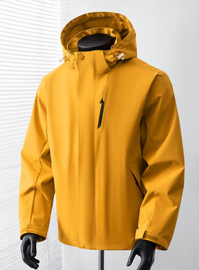 春款户外运动防风防水冲锋连帽夹克日常休闲情侣款B247-689-P63