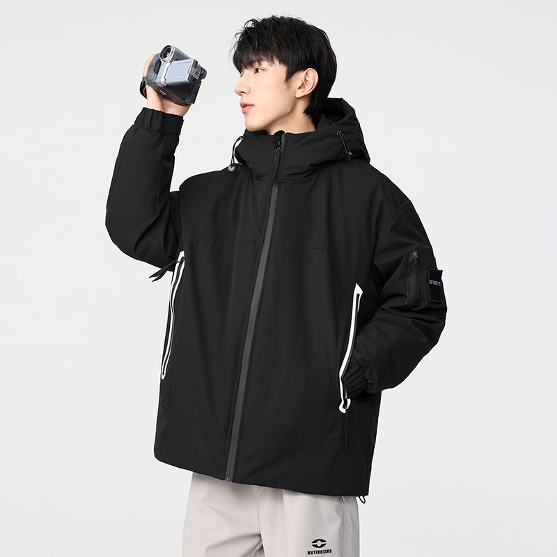 冬季暖标防风防寒白鸭绒连帽外套羽绒服情侣款B247-5333-p305,男装羽绒服,电商B247