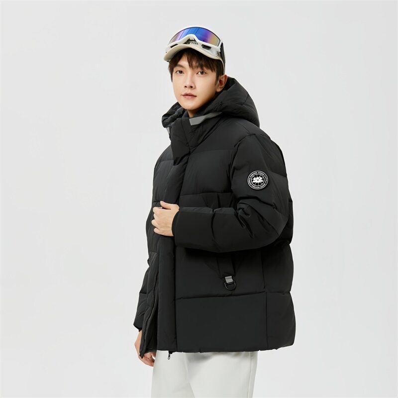 冬季保暖标90白鸭绒连帽羽绒服情侣款潮带B247-2688-p175,男装羽绒服,电商B247