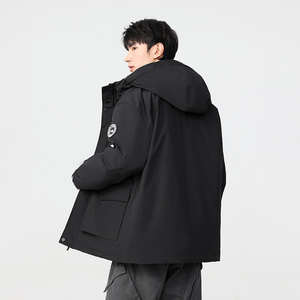 冬季暖标防风防寒白鸭绒连帽外套羽绒服情侣款B247-5277-p320图片