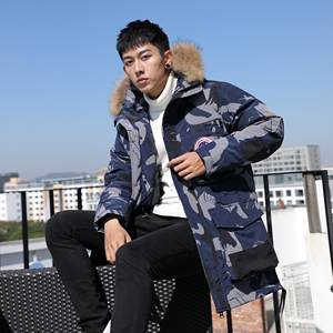 2023冬季新款中长款加厚大毛领韩版羽绒服潮男DS-B247-MY81-P180图片