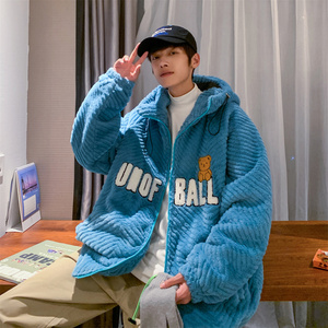 22年冬季新款直播品质衣连帽羊羔毛服男DS-B247-F252-P145图片