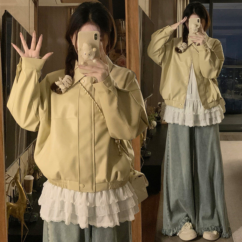 秋冬新品潮牌可爱宽松休闲夹克短外套女B247-15556-p95图片