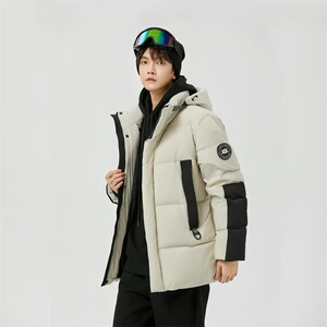 冬季保暖标90白鸭绒连帽羽绒服情侣款潮 带B247-2688-p175图片
