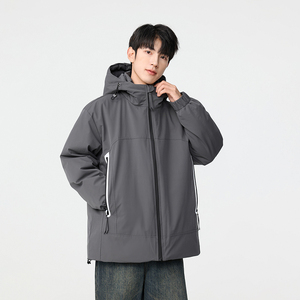 冬季暖标防风防寒白鸭绒连帽外套羽绒服情侣款B247-5333-p305图片