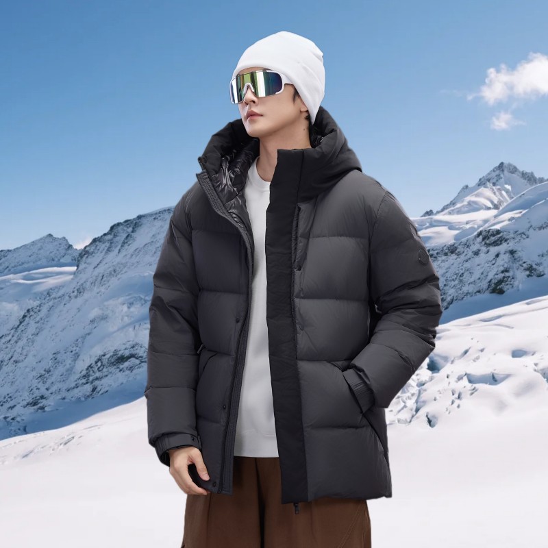 冬季暖标90白鸭绒连帽外套羽绒服情侣款带B247-L19-p240,男装羽绒服,电商B247