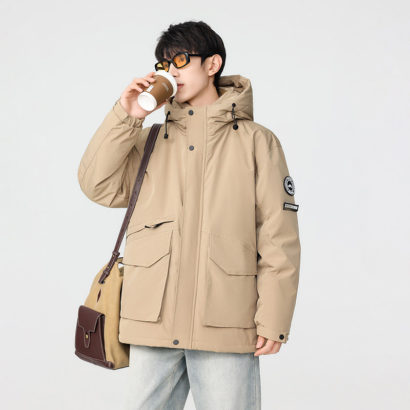 冬季暖标防风防寒白鸭绒连帽外套羽绒服情侣款B247-5277-p320,男装羽绒服,电商B247