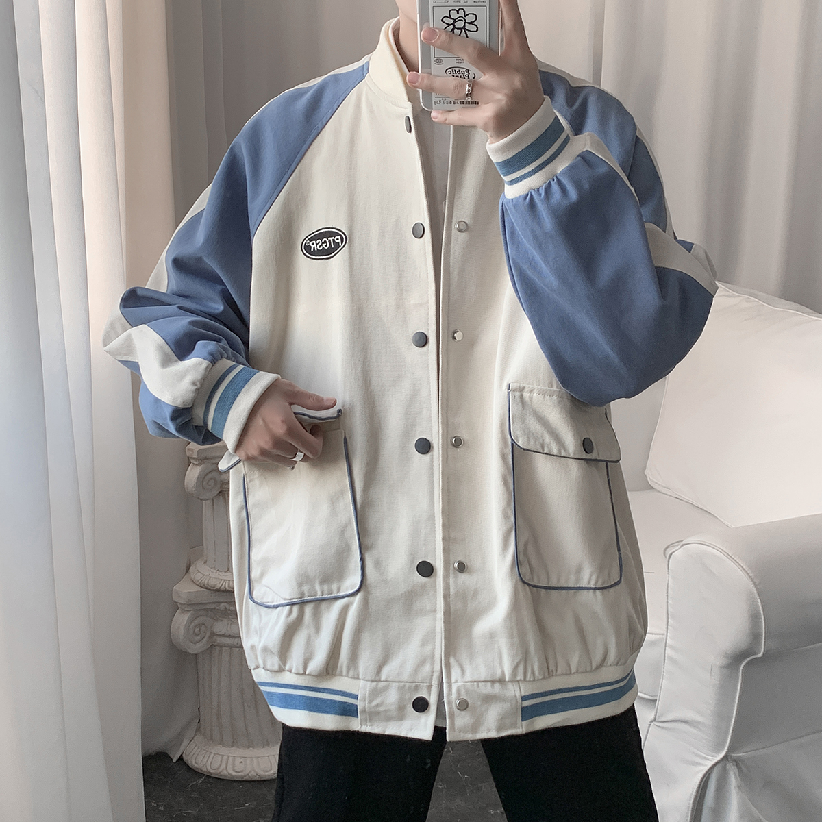 2023年秋季新款学生撞色宽松棒球服户外运动外套DS-B247-A11-P90，男装夹克，电商B247