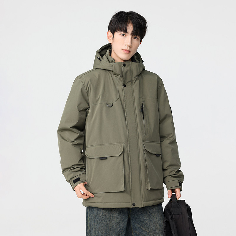 冬季暖标防风防寒白鸭绒连帽外套羽绒服情侣款B247-5322-p325,男装羽绒服,电商B247