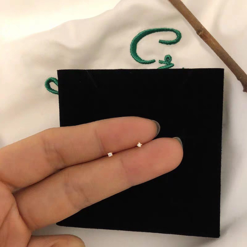 S925纯银镀14K金超迷你耳耳钉