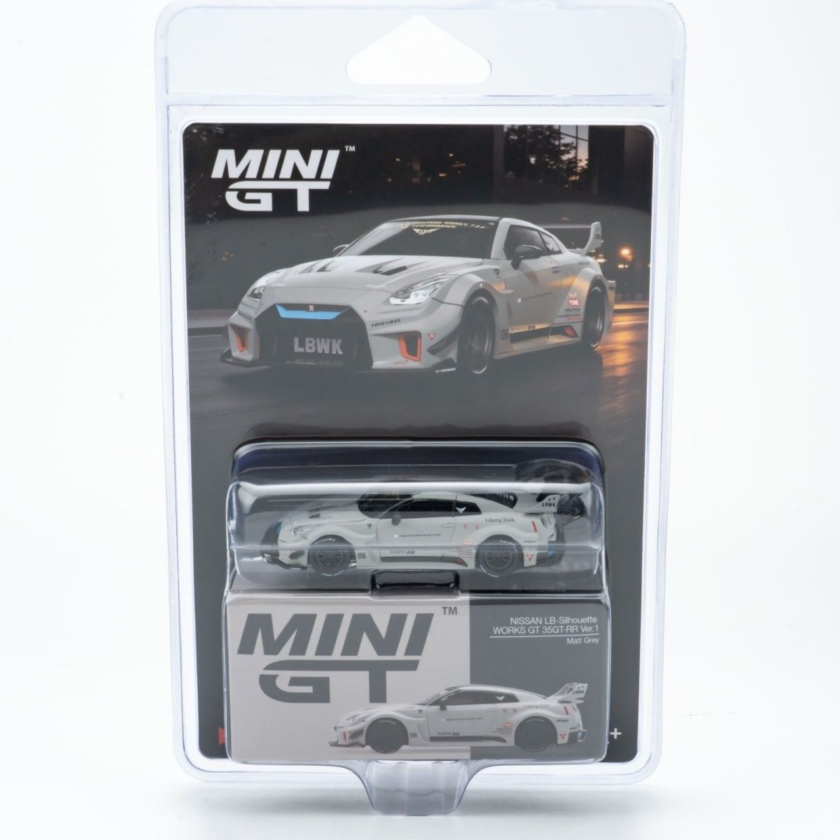 MINIGT车模 1248 战神日产GTR R35 LB空军灰  1:64合金汽车模型