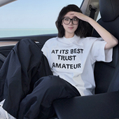 DYXY美式 潮ins情侣上衣 新款 高街oversize字母刺绣短袖 T恤2025夏季