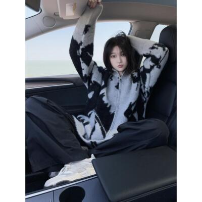 小众设计感拉链开衫毛衣