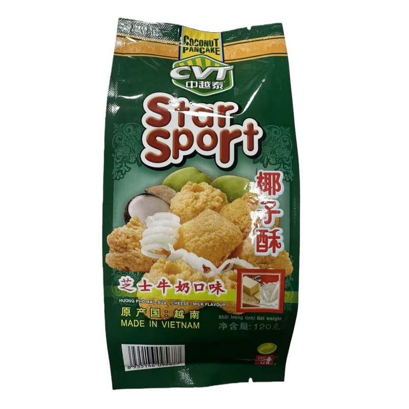 越南原装进口CVT中越泰椰子酥120g芝士牛奶口味TOANKY