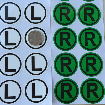 字母LR贴纸标签耳机耳线标