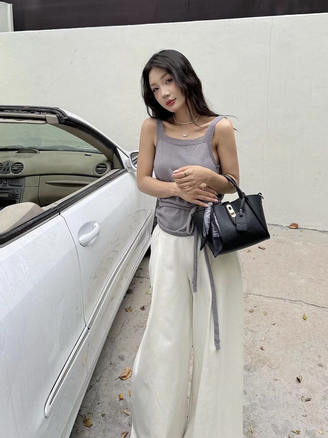 2025新高级感通勤百搭单肩斜挎包女包真皮菜篮子手提水桶托特包女