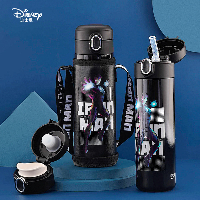迪士尼吸管水杯儿童保温杯316食品级上学专用男孩小学生直饮水壶