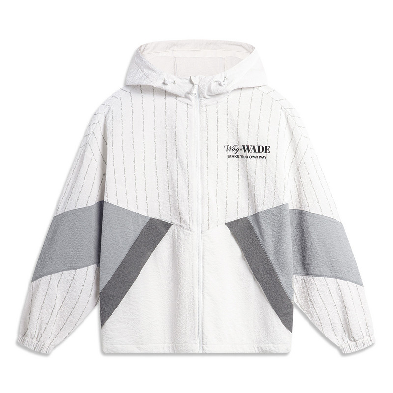 李宁韦德系列男子运动风衣宽松型泡泡纱材质防晒服AFDU399-5-B品