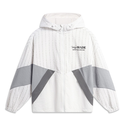 李宁韦德系列男子运动风衣宽松型泡泡纱材质防晒服AFDU399-5-B品