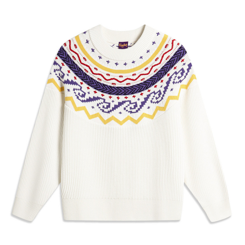 李宁编织衫女款春季运动系列舒适宽松套头无帽编织衫AMBU010--B品