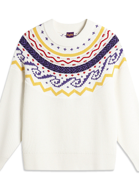 李宁编织衫女款春季运动系列舒适宽松套头无帽编织衫AMBU010--B品