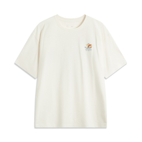 LI-NING/李宁夏季男款圆领运动生活系列宽松T恤短袖AHSU877-B品