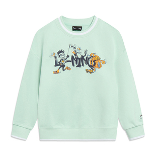 李宁童装 男大童运动生活系列春秋宽松休闲百搭套头卫衣YWDT025