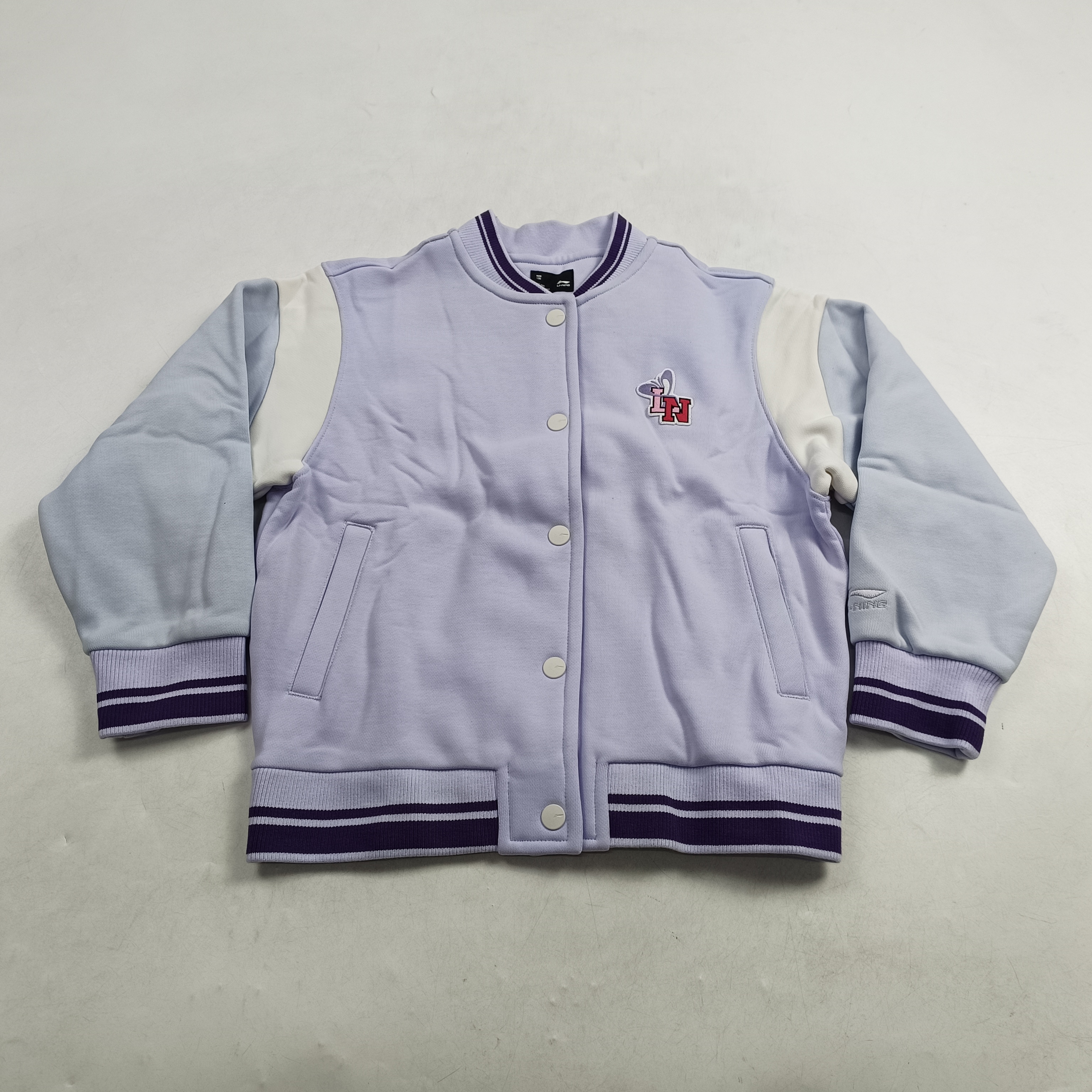 李宁童装女童秋冬加绒保暖休闲运动针织外套YFDU188-1-B品