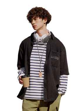 李宁男子衬衫运动生活系列宽松型衬衫休闲舒适百搭ASHU477