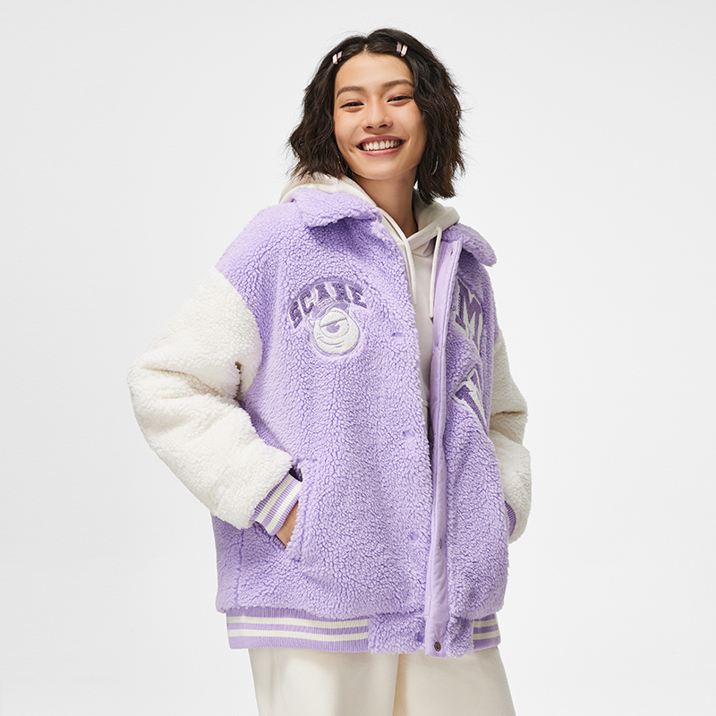 李宁女休闲保暖外套冬款长袖时尚舒适百搭棉服AJMT084-B品