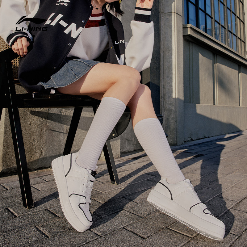 李宁奶酪板鞋春季休闲鞋小白鞋女子增高厚底运动鞋AGCU104-B品,运动鞋new,运动休闲鞋,淘宝优惠券,粉丝福利购,淘宝优惠卷