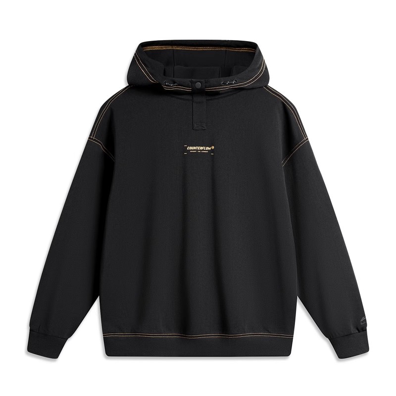 李宁CF溯24见龙在野男女同款春宽松户外运动套头连帽卫衣AWDU805