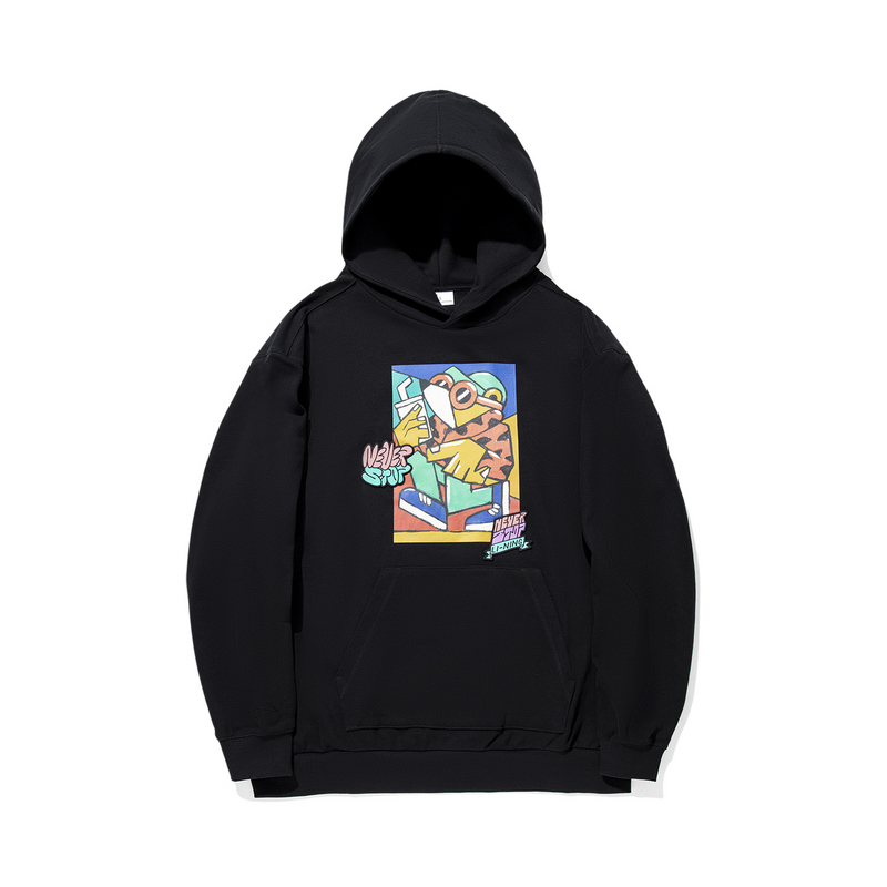 中国李宁卫衣男春系列舒适百搭宽松休闲套头连帽卫衣AWDU317--B品