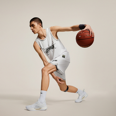 李宁CBA篮球系列男子比赛套装速干常规型短裤背心AATU011-5-B品