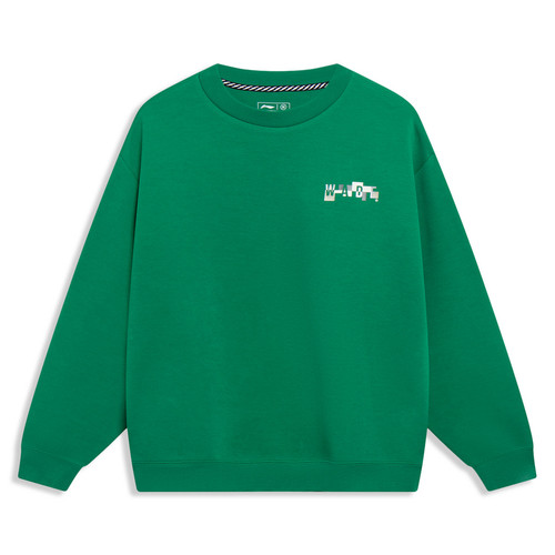 LI-NING/李宁男士长袖运动百搭宽松套头无帽卫衣AWDT189-3-B品