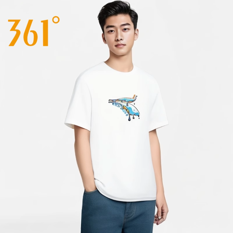 361短袖t恤男士时尚纯色夏季半袖休闲大码印花体恤衫652429147F