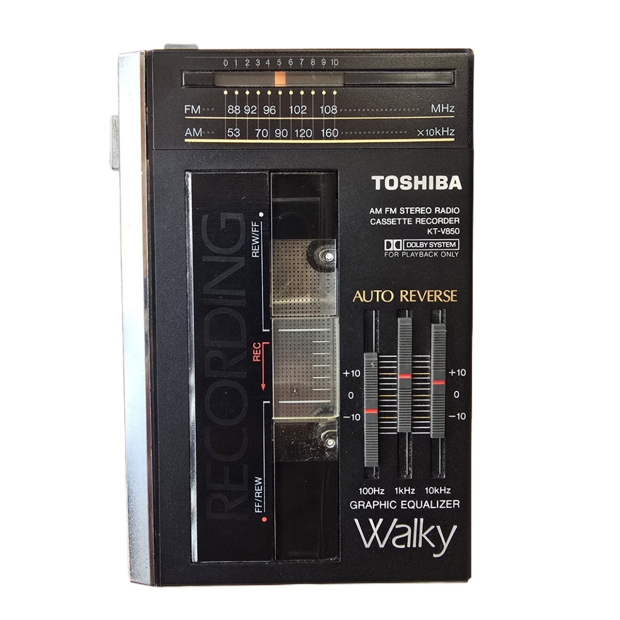 东芝高音质旗舰收录放磁带机立体声收音机v850经典怀旧款自动翻面