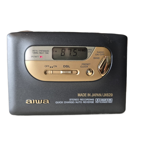 原装爱华末代旗舰jx629磁带机随身听立体声收音经典收录放卡带机