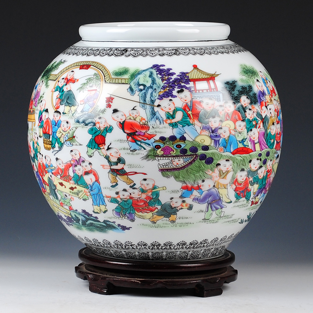 景德镇陶瓷器仿古花瓶工艺品中式