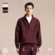 休闲上衣 CULTUM宽松半开襟一片领卫衣男女款 重磅双面100%全棉