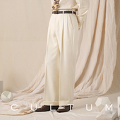 CULTUM1930s加厚450g重全羊毛呢优雅复古直筒双褶西裤 男好莱坞裤