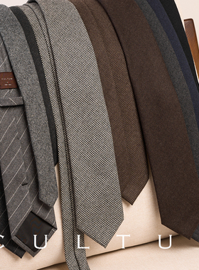 CULTUM经典8CM全羊毛全衬手工领带男正装新郎结婚休闲西装领带