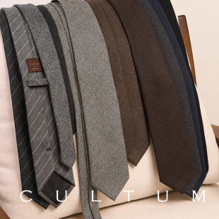 领带 新郎结婚休闲西装 CULTUM经典 8CM全羊毛全衬手工领带男正装