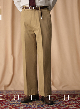 CULTUM ROWING CLUB 常春藤纯棉高腰无褶休闲卡其裤男Chino裤轻薄