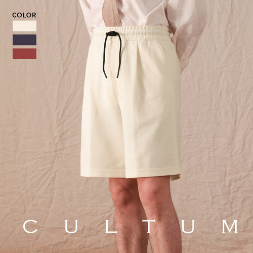 CULTUM复古棉质毛圈布慢跑短裤