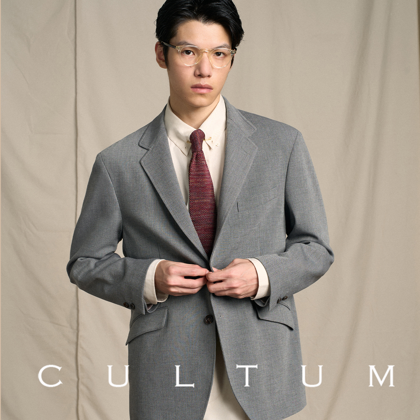 CULTUM手感细腻羊毛混纺马术西装